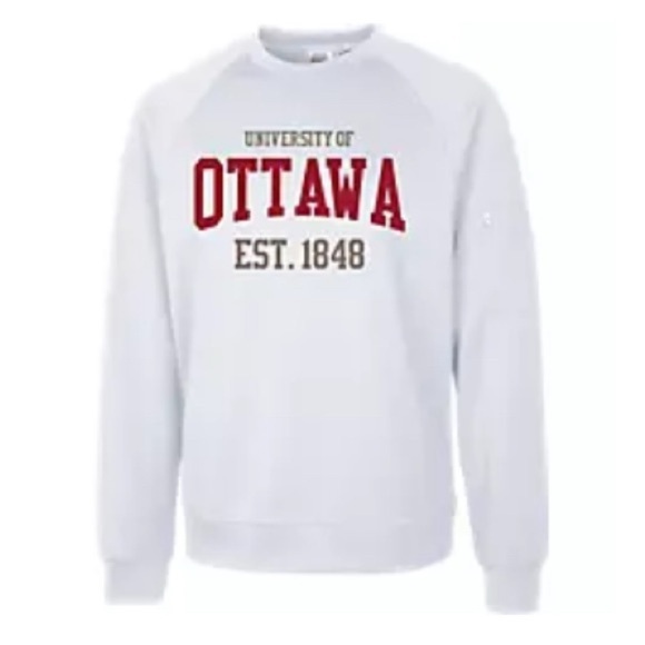 EUC University of Ottawa Performance Crew neck sweatshirt White Large L - Picture 3 of 8